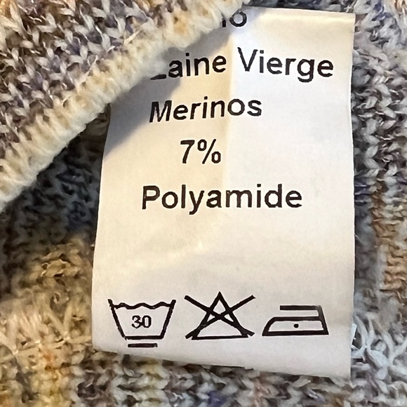 Altra Made in Italy Vintage 80s Marled Knit Fringe Pink Cream Cardigan Sweater M - Picture 14 of 14